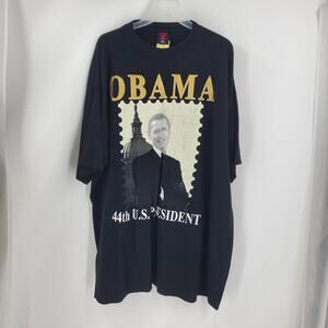 RIVIVE Men 3XL Black Short Sleeve graphic Obama T-Shirt